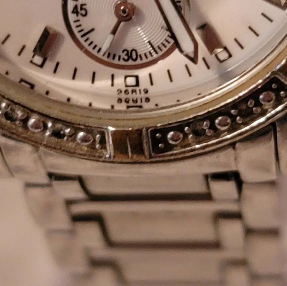 Women's Bulova‎ Chronograph Watch Diamond Bezel Stainless Steel Watch C637381